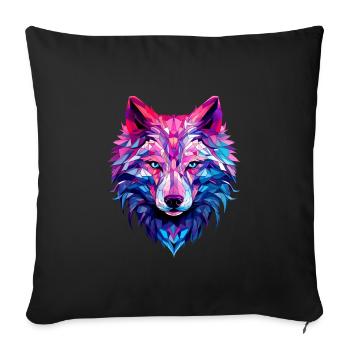 Wolf - Sofa pillowcase 17,3'' x 17,3'' (45 x 45 cm) - black - Front