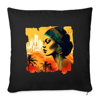 Rio de Janeiro, la célèbre métropole du Brésil - Housse de coussin décorative 45 x 45 cm - noir - Devant