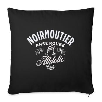 Noirmoutier Anse rouge Athletic club - Housse de coussin décorative 45 x 45 cm - noir - Devant