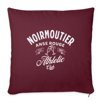 Noirmoutier Anse rouge Athletic club - Housse de coussin décorative 45 x 45 cm - bordeaux - Devant