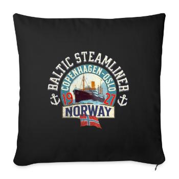 Baltic Steamliner Oslo Norway - Sofa pillowcase 17,3'' x 17,3'' (45 x 45 cm) - black - Front
