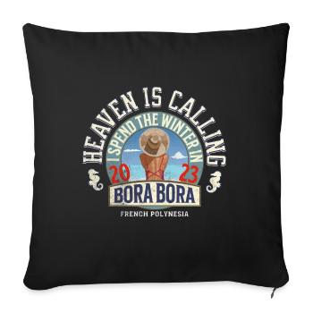 I spend the winter in BORA BORA - Housse de coussin décorative 45 x 45 cm - noir - Devant