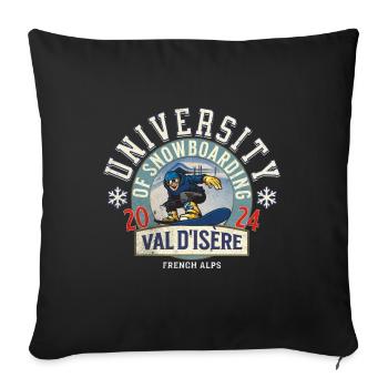 University of snowboarding - Sofa pillowcase 17,3'' x 17,3'' (45 x 45 cm) - black - Front
