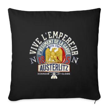 Vive l empereur Austerlitz 1805 - Housse de coussin décorative 45 x 45 cm - noir - Devant