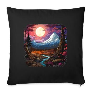 Landscape - Illustration - Sofa pillowcase 17,3'' x 17,3'' (45 x 45 cm) - black - Front