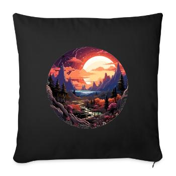 Landscape - Illustration - Sofa pillowcase 17,3'' x 17,3'' (45 x 45 cm) - black - Front