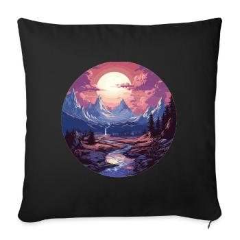 Landscape - Illustration - Sofa pillowcase 17,3'' x 17,3'' (45 x 45 cm) - black - Front