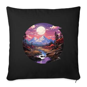 Landscape - Illustration - Sofa pillowcase 17,3'' x 17,3'' (45 x 45 cm) - black - Front
