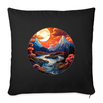 Landscape - Illustration - Sofa pillowcase 17,3'' x 17,3'' (45 x 45 cm) - black - Front