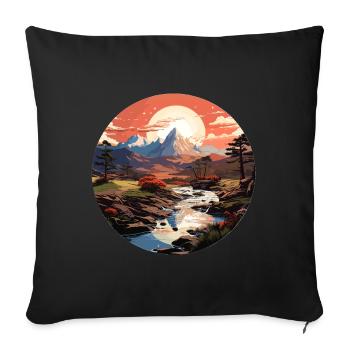 Landscape - Illustration - Sofa pillowcase 17,3'' x 17,3'' (45 x 45 cm) - black - Front