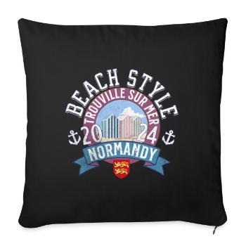 Beach style Normandy Trouville - Sofa pillowcase 17,3'' x 17,3'' (45 x 45 cm) - black - Front