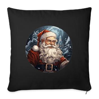 Santa Claus - illustration - Sofa pillowcase 17,3'' x 17,3'' (45 x 45 cm) - black - Front