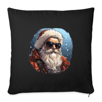 Père Noël - illustration - Housse de coussin décorative 45 x 45 cm - noir - Devant