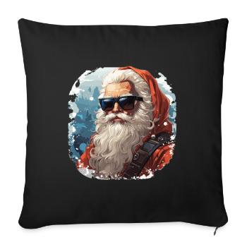 Santa Claus - illustration - Sofa pillowcase 17,3'' x 17,3'' (45 x 45 cm) - black - Front