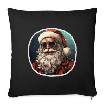 Santa Claus - illustration - Sofa pillowcase 17,3'' x 17,3'' (45 x 45 cm) - black - Front