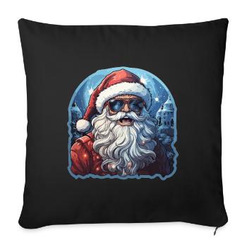 Père Noël - illustration - Housse de coussin décorative 45 x 45 cm - noir - Devant