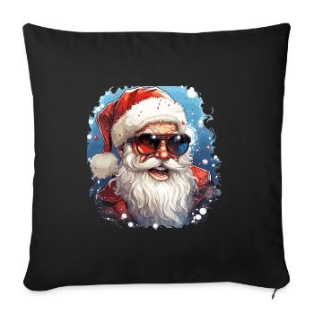 Santa Claus - illustration - Sofa pillowcase 17,3'' x 17,3'' (45 x 45 cm) - black - Front