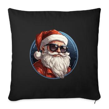 Père Noël - illustration - Housse de coussin décorative 45 x 45 cm - noir - Devant