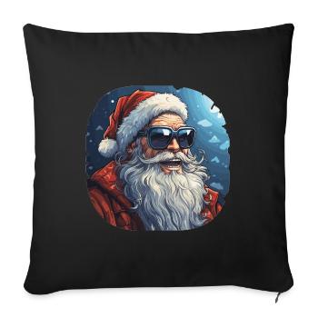 Père Noël - illustration - Housse de coussin décorative 45 x 45 cm - noir - Devant