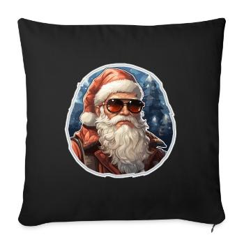Santa Claus - illustration - Sofa pillowcase 17,3'' x 17,3'' (45 x 45 cm) - black - Front