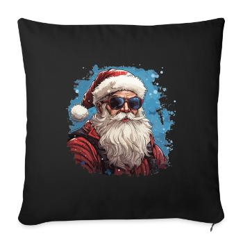 Santa Claus - illustration - Sofa pillowcase 17,3'' x 17,3'' (45 x 45 cm) - black - Front