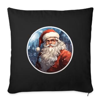 Santa Claus - illustration - Sofa pillowcase 17,3'' x 17,3'' (45 x 45 cm) - black - Front