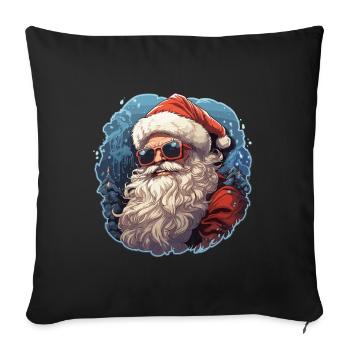 Père Noël - illustration - Housse de coussin décorative 45 x 45 cm - noir - Devant