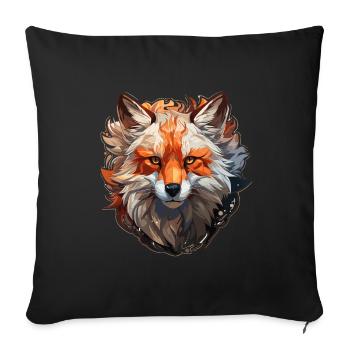 Fox - Illustration - Sofa pillowcase 17,3'' x 17,3'' (45 x 45 cm) - black - Front