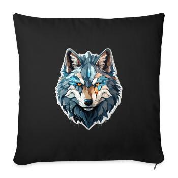 Wolf - Illustration - Sofa pillowcase 17,3'' x 17,3'' (45 x 45 cm) - black - Front