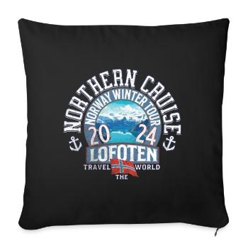 Northern Cruise Lofoten Norway 2 - Sofa pillowcase 17,3'' x 17,3'' (45 x 45 cm) - black - Front