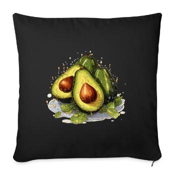 Avocado - Illustration - Sofa pillowcase 17,3'' x 17,3'' (45 x 45 cm) - black - Front