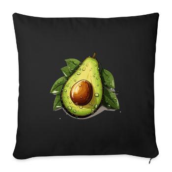 Avocado - Illustration - Sofa pillowcase 17,3'' x 17,3'' (45 x 45 cm) - black - Front