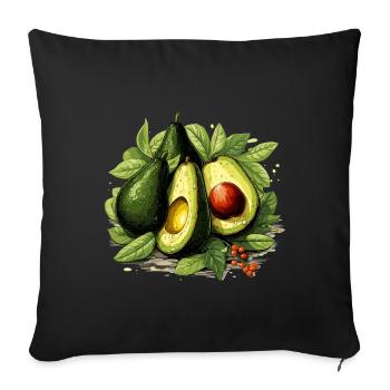 Avocado - Illustration - Sofa pillowcase 17,3'' x 17,3'' (45 x 45 cm) - black - Front