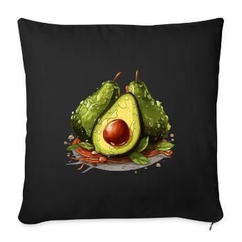Avocado - Illustration - Sofa pillowcase 17,3'' x 17,3'' (45 x 45 cm) - black - Front