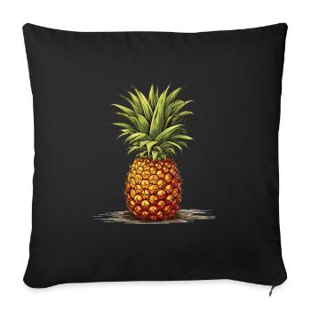 Pineapple - illustration - Sofa pillowcase 17,3'' x 17,3'' (45 x 45 cm) - black - Front