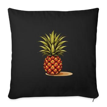 Pineapple - illustration - Sofa pillowcase 17,3'' x 17,3'' (45 x 45 cm) - black - Front