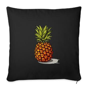 Pineapple - illustration - Sofa pillowcase 17,3'' x 17,3'' (45 x 45 cm) - black - Front