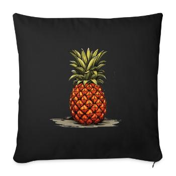 Pineapple - illustration - Sofa pillowcase 17,3'' x 17,3'' (45 x 45 cm) - black - Front