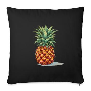 Pineapple - illustration - Sofa pillowcase 17,3'' x 17,3'' (45 x 45 cm) - black - Front