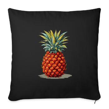 Pineapple - illustration - Sofa pillowcase 17,3'' x 17,3'' (45 x 45 cm) - black - Front