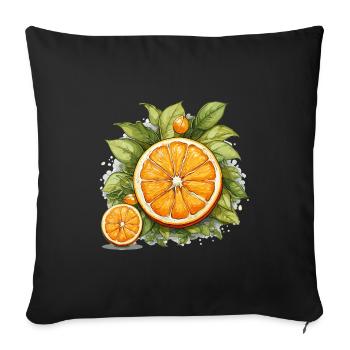 Orange - Illustration - Sofa pillowcase 17,3'' x 17,3'' (45 x 45 cm) - black - Front