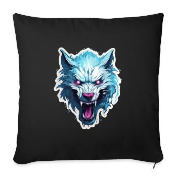 Wolf - Illustration - Sofa pillowcase 17,3'' x 17,3'' (45 x 45 cm) - black - Front