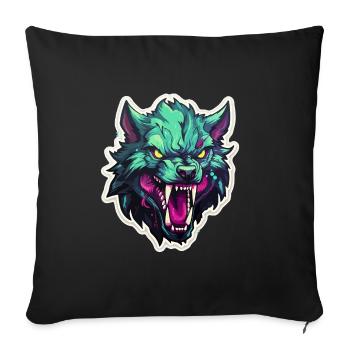 Wolf - Illustration - Sofa pillowcase 17,3'' x 17,3'' (45 x 45 cm) - black - Front