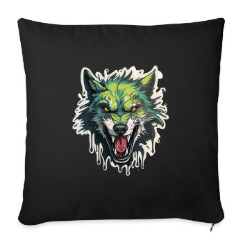 Wolf - Illustration - Sofa pillowcase 17,3'' x 17,3'' (45 x 45 cm) - black - Front