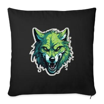 Wolf - Illustration - Sofa pillowcase 17,3'' x 17,3'' (45 x 45 cm) - black - Front