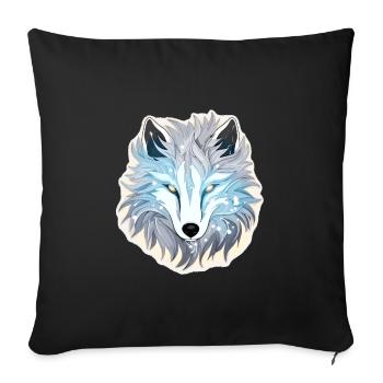 Wolf - Illustration - Sofakissenbezug 45 x 45 cm - Schwarz - Vorne