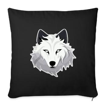 Wolf - Illustration - Sofakissenbezug 45 x 45 cm - Schwarz - Vorne