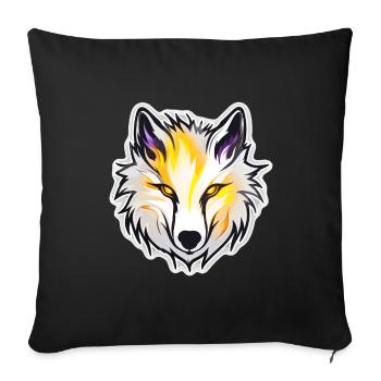 Wolf - Illustration - Sofakissenbezug 45 x 45 cm - Schwarz - Vorne