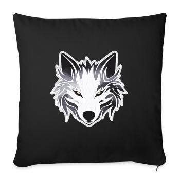Wolf - Illustration - Sofakissenbezug 45 x 45 cm - Schwarz - Vorne