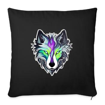 Wolf - Illustration - Sofakissenbezug 45 x 45 cm - Schwarz - Vorne